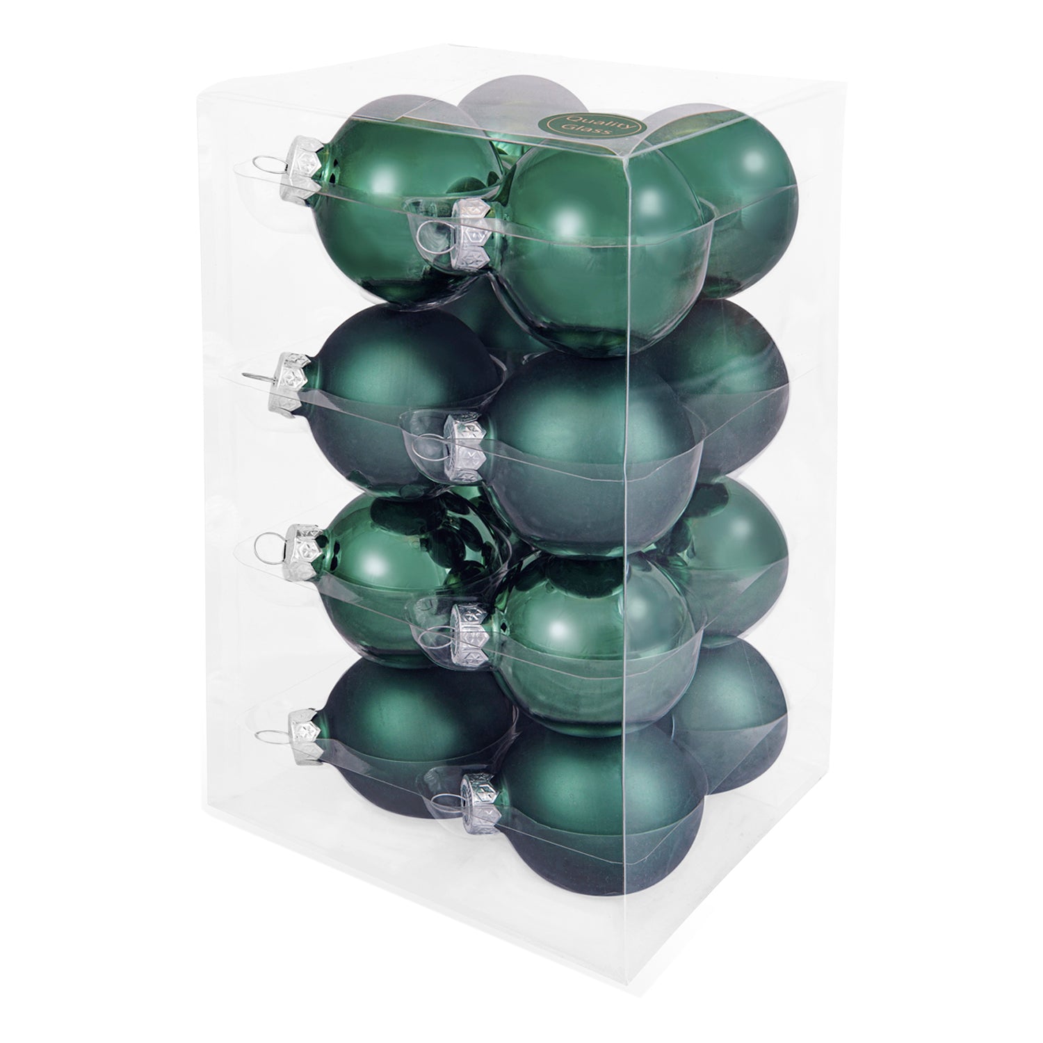 Glass Christmas Baubles (60mm) Box 52 pieces Greenlake