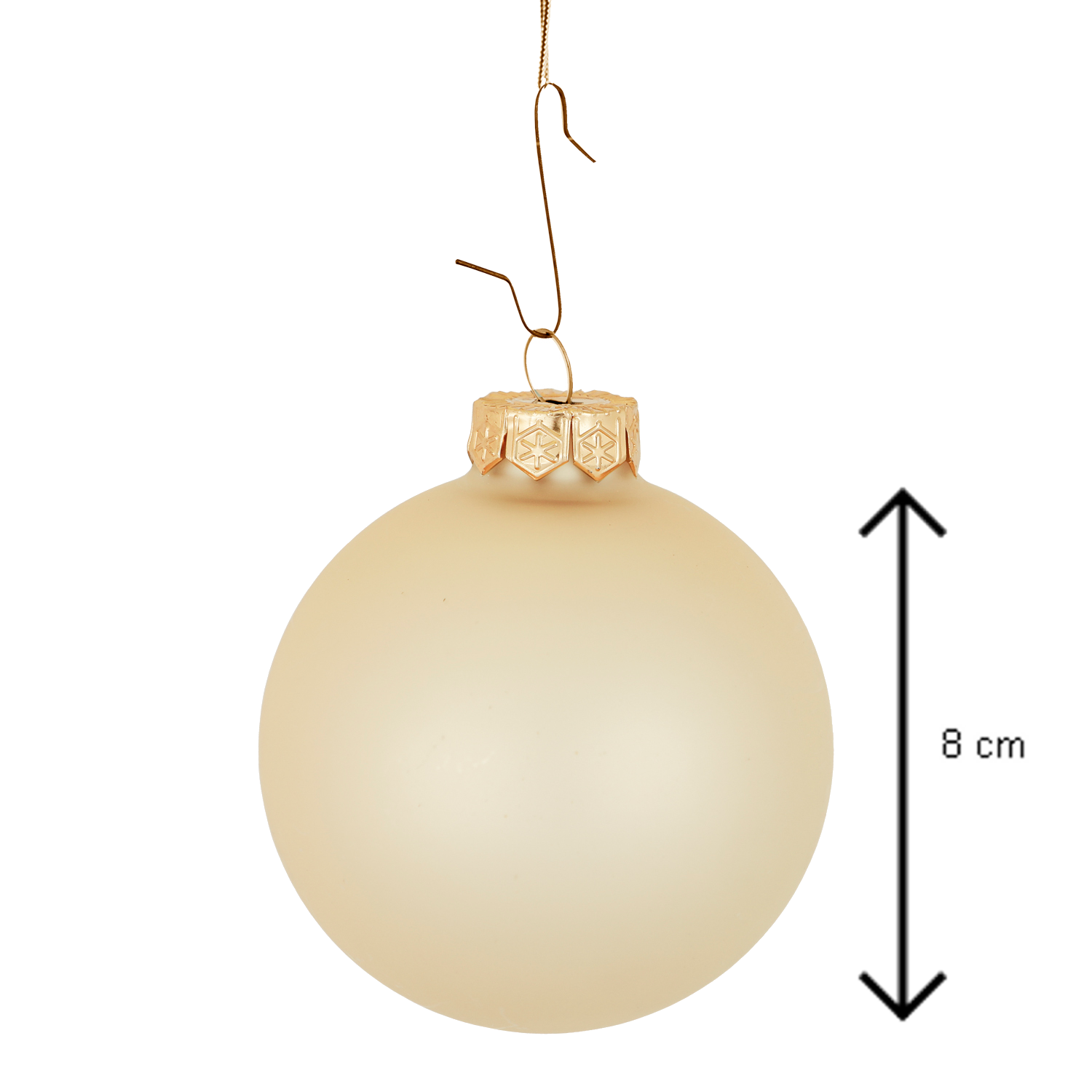 Decosy® Champagne Christmas Baubles Glass 52 pieces - 32x 60mm and 16x 80mm