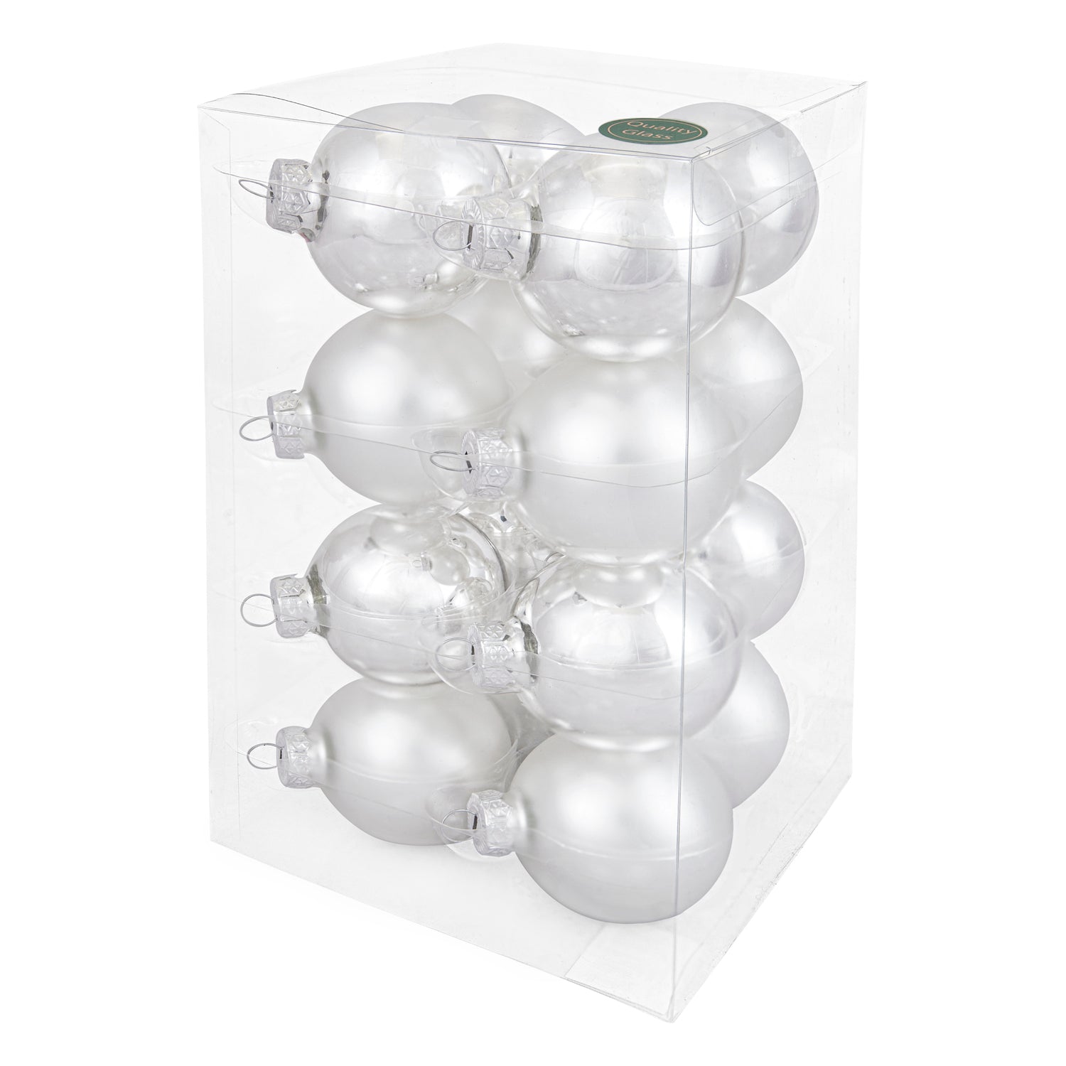 Decosy® Zilver Combi Kerstballen Glas 52 stuks - 36x 60mm en 16x 80mm