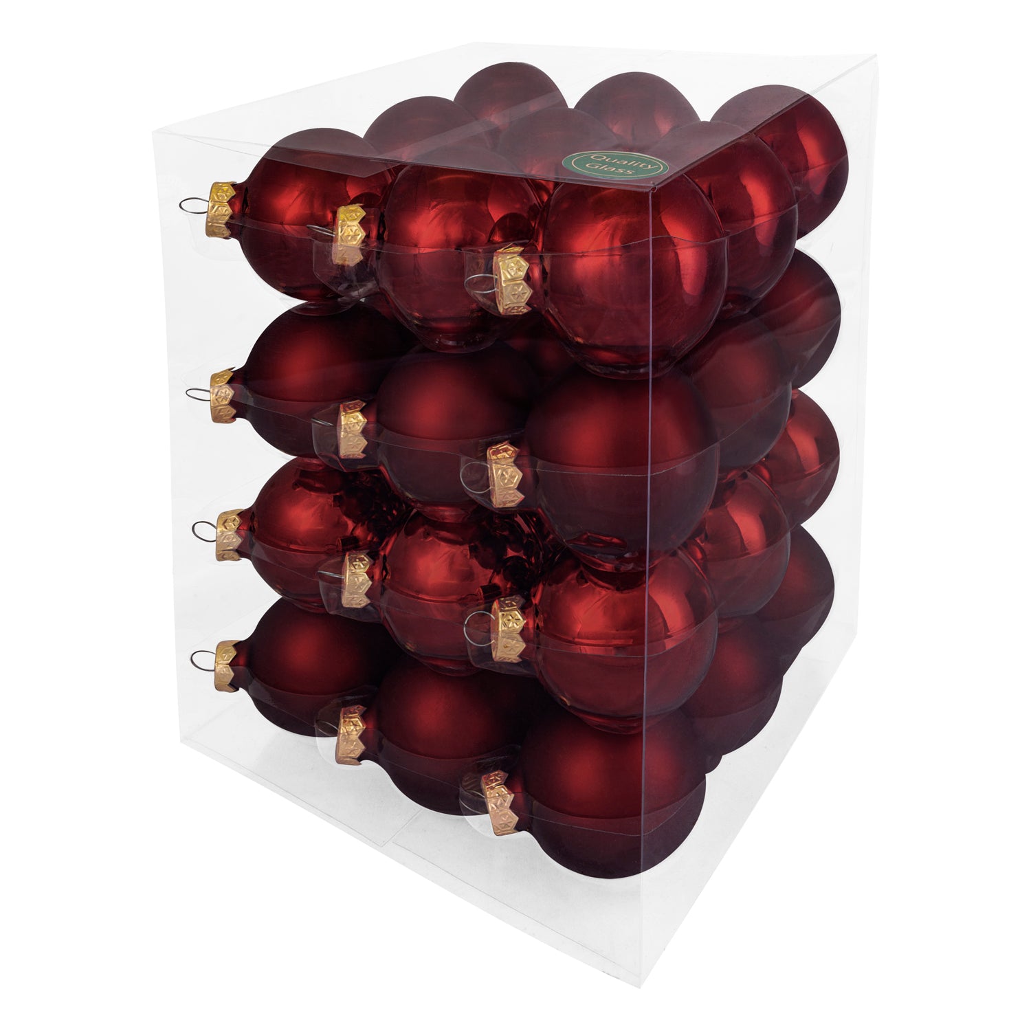 Decosy® Dark Red Kerstballen Glas 48 stuks - 32x 60mm en 16x 80mm